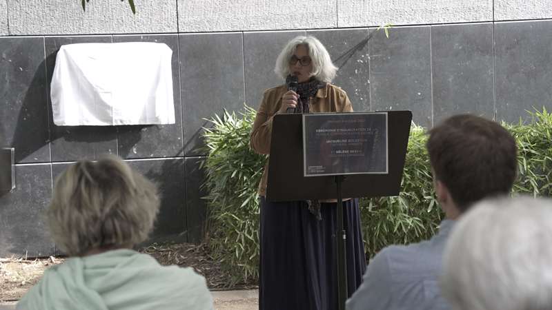 Cérémonie de dévoilement d’une plaque commémorative à la mémoire de Jacqueline Goldstein et Hélène Heskia