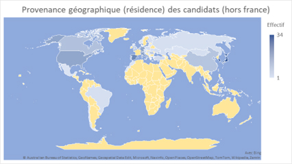 provenance géographique des candidats