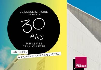 Les 30 ans du Conservatoire de Paris à La Villette sur l’antenne de France Musique