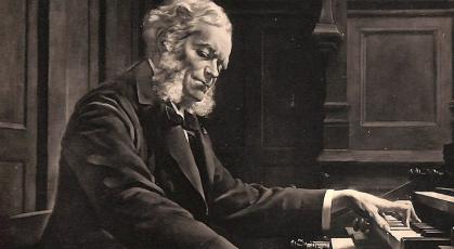 ©Palazzetto Bru Zane Fonds Leduc Portrait de César Franck à l’orgue de l’église Sainte-Clotilde, par la peintre Jeanne Rongier